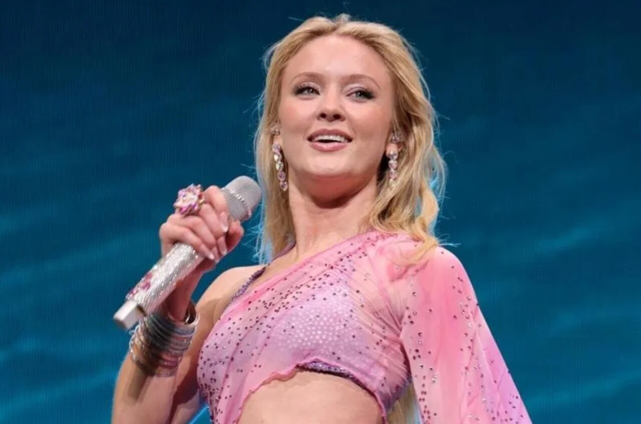 Zara Larsson in gold string bikini during Miami vacation