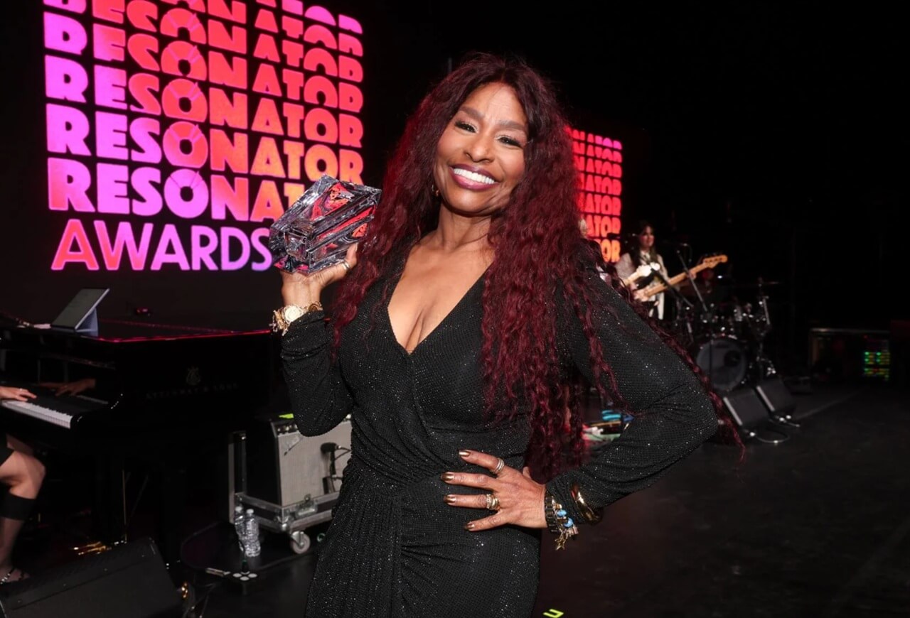 Chaka Khan delivers keynote message at Resonator Awards ceremony.