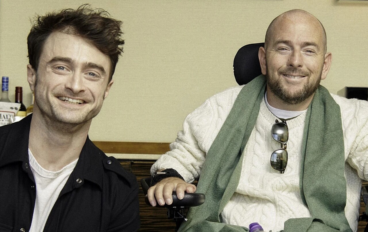 David Holmes, Harry Potter stunt double, with Daniel Radcliffe after his career-changing accident.