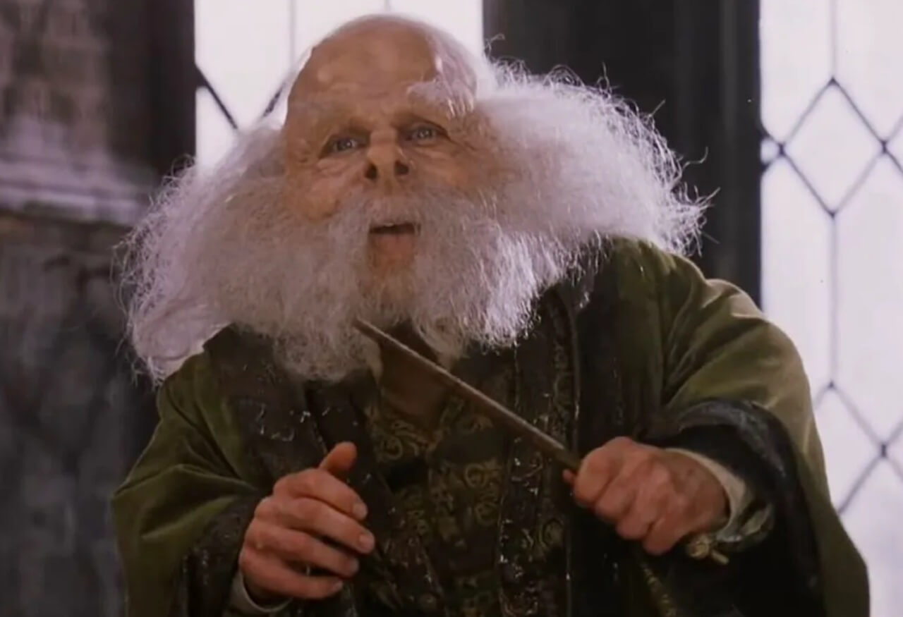 Warwick Davis returns as Professor Flitwick in HBO’s Harry Potter series at Leavesden Studios.