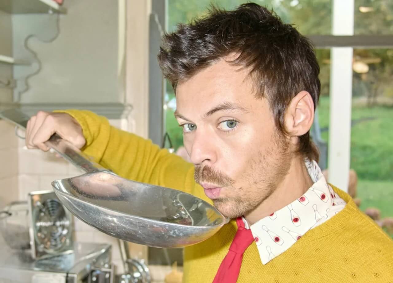 Harry Styles performing live, announcing 2026 Together, Together global residency tour.