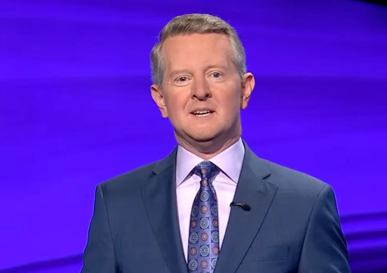 Ken Jennings hosting Jeopardy! during a recent episode.