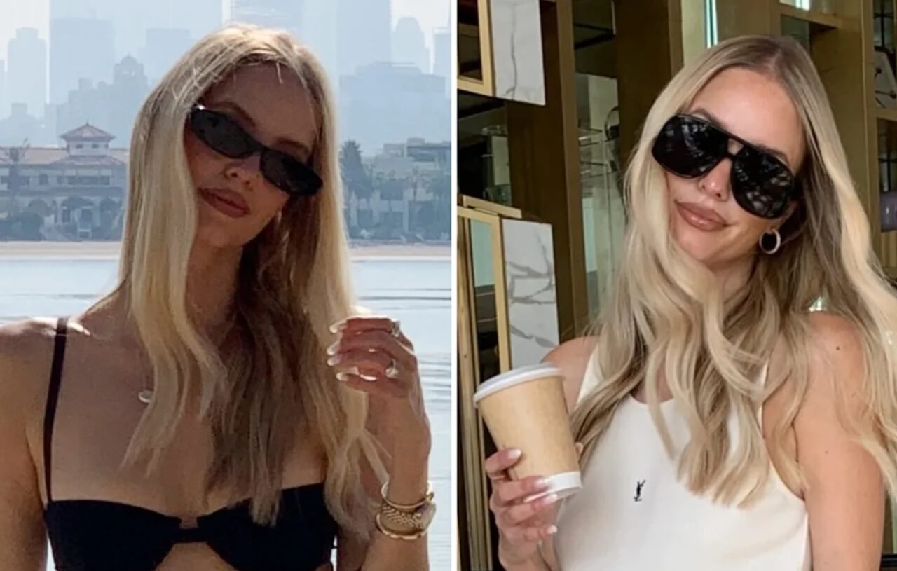 Leonie Hanne in a chic black bikini and Chanel wrap during her Dubai vacation.