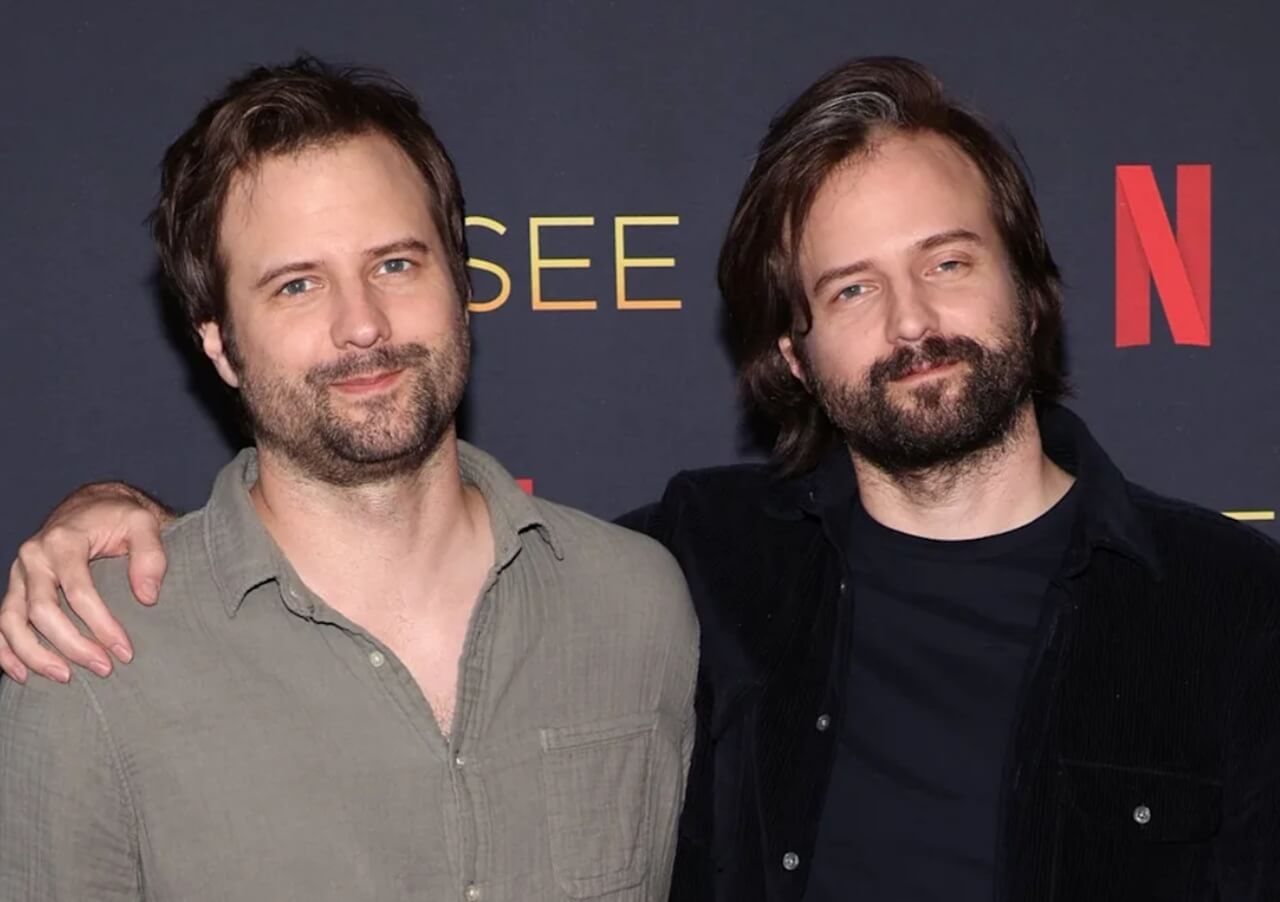 The Duffer brothers speak on set during the making of Stranger Things Season 5.