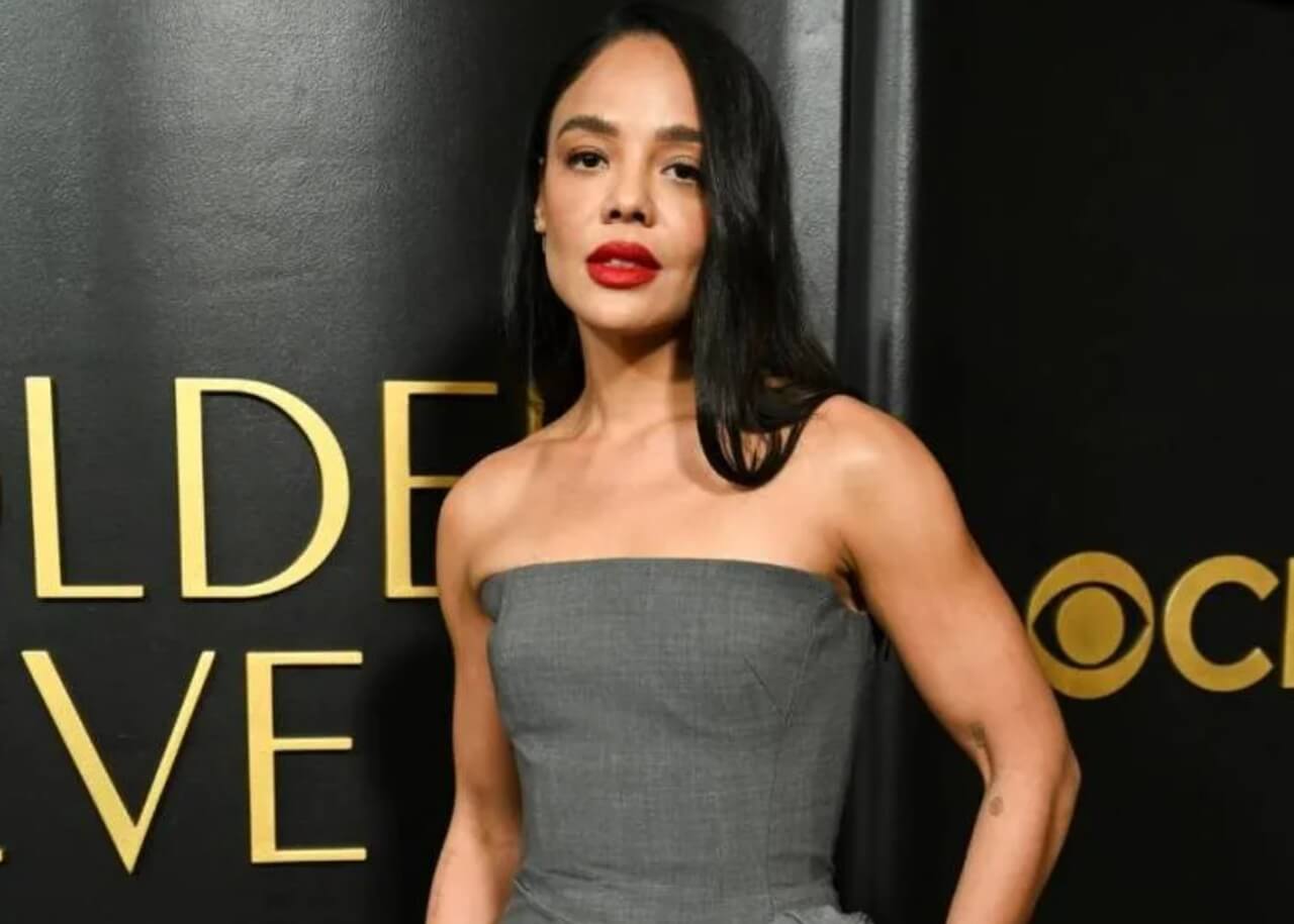Bharat Barta : English News Portal 24×7 Trending News Update Tessa Thompson in a high-slit Monse dress at Golden Eve 2026.