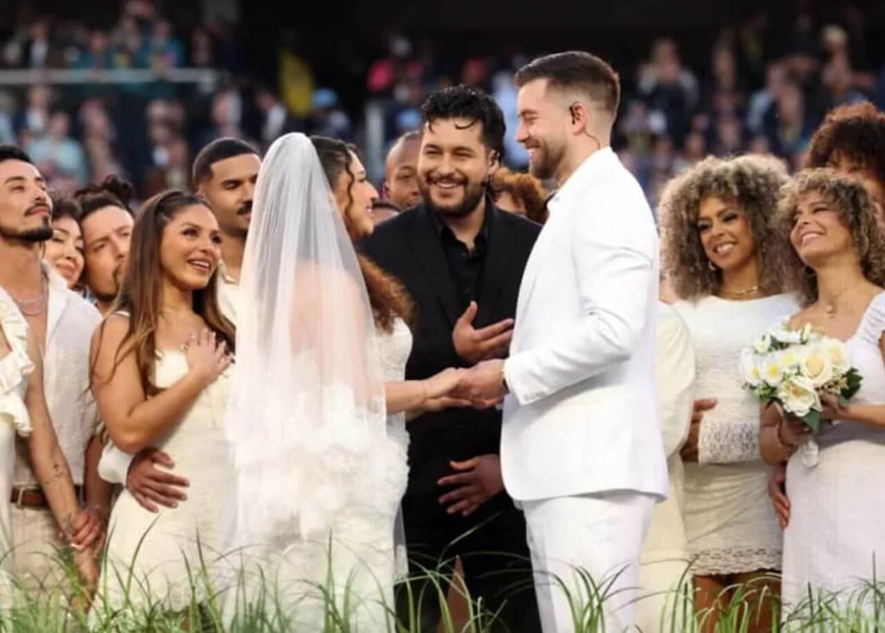 Couple gets married during Bad Bunny’s Super Bowl halftime show with Lady Gaga performing.
