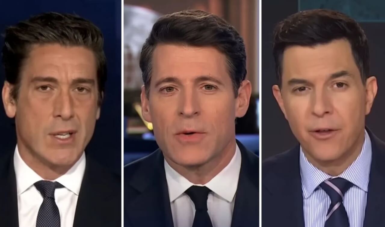 David Muir, Tony Dokoupil, and Tom Llamas compared in evening news ratings.
