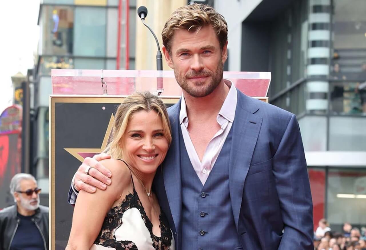 Chris Hemsworth and Elsa Pataky pose together at a red carpet event, highlighting their lasting marriage.