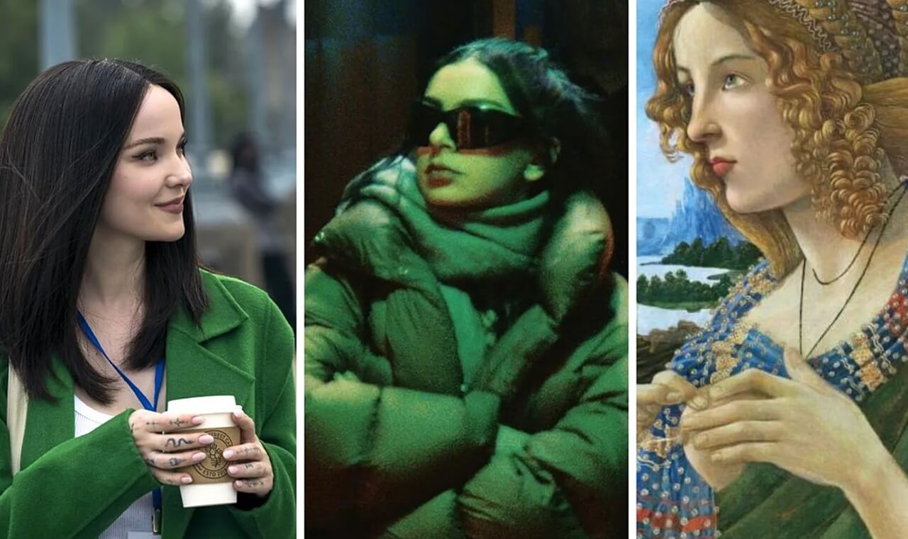 Collage of Tracey Emin neon, Van Gogh Sunflowers, Ghostface mask, Bridgerton ballroom, and Gorillaz album art.