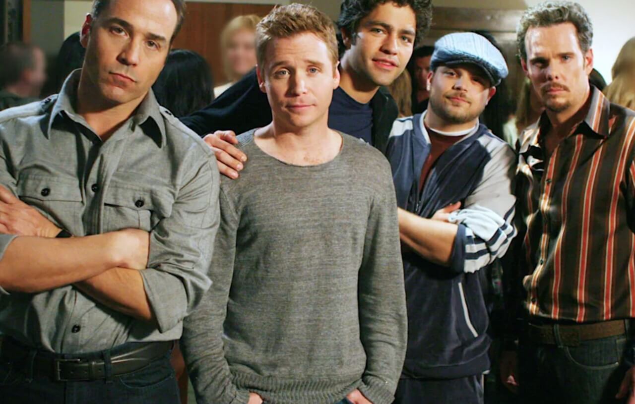 Jeremy Piven and Adrian Grenier reunite, smiling for a photo in Austin.