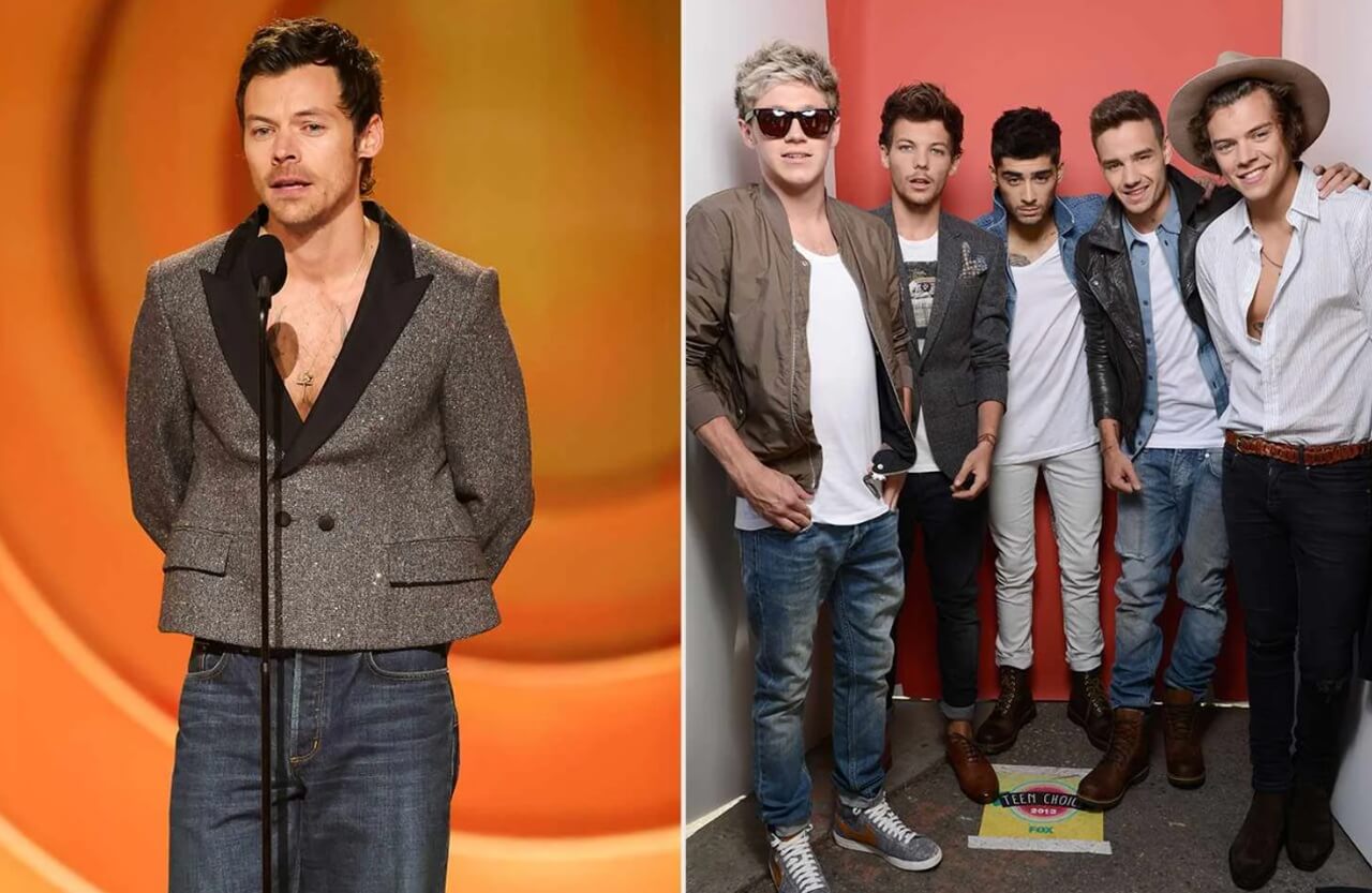 Harry Styles performing live during his Love on Tour concert.