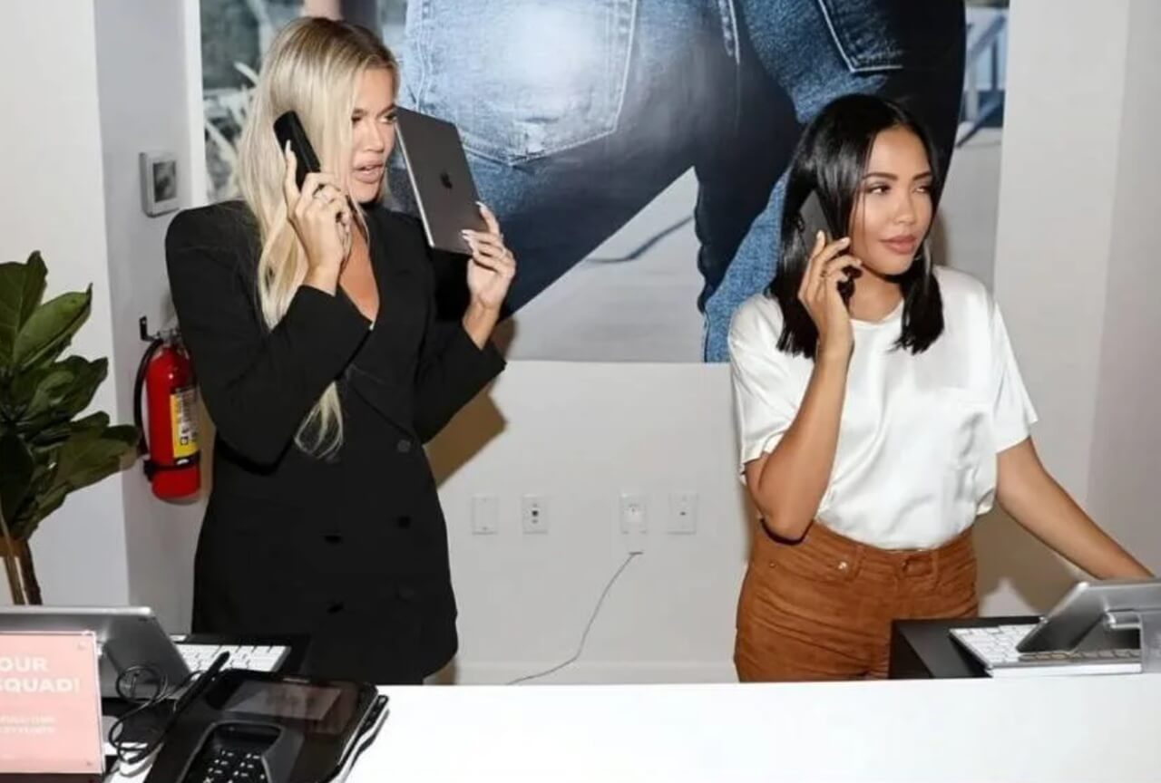 Khloé Kardashian and Emma Grede at Good American launch event.