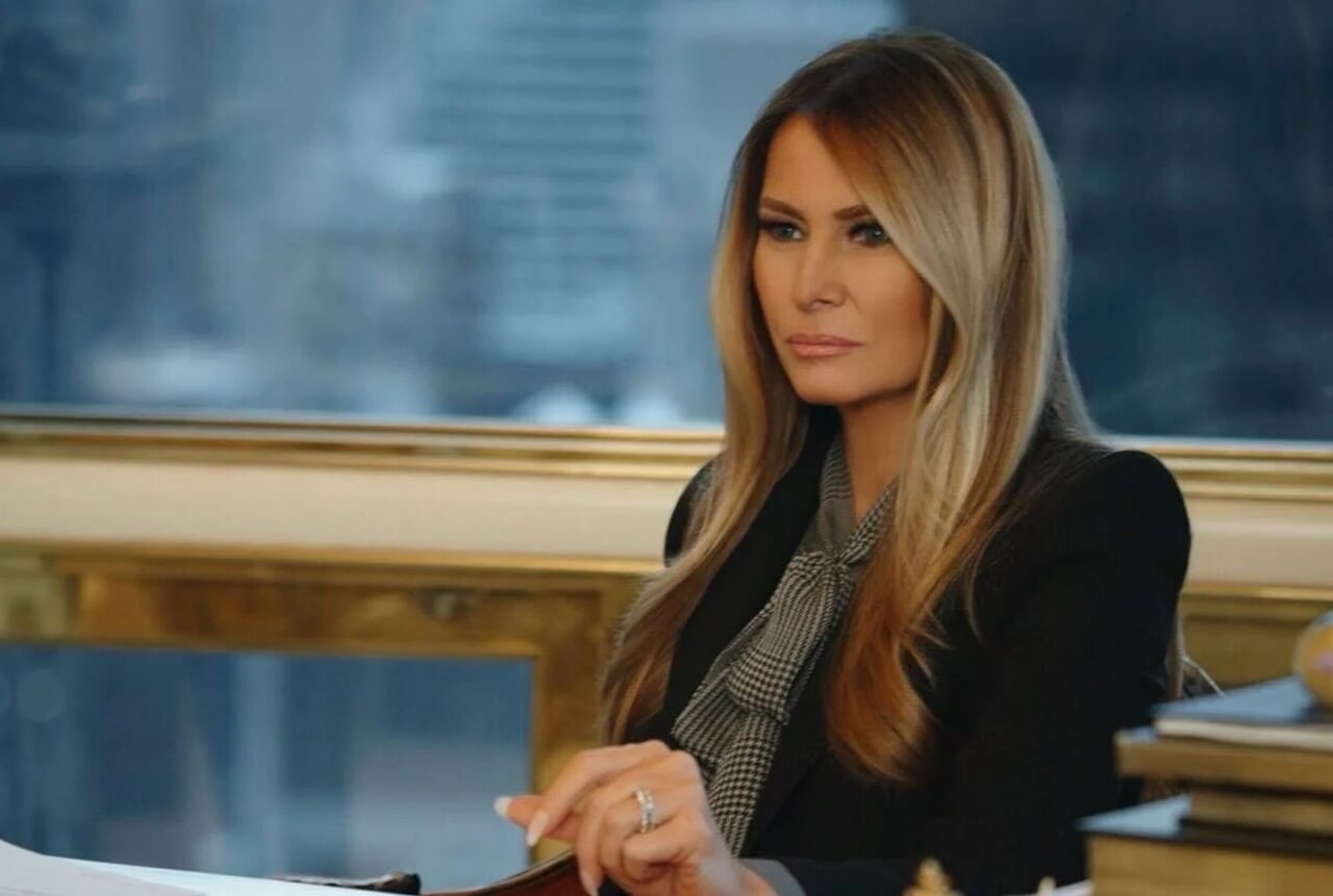 Melania Trump and Donald Trump attend the premiere of the documentary “Melania” at the Trump Kennedy Center.