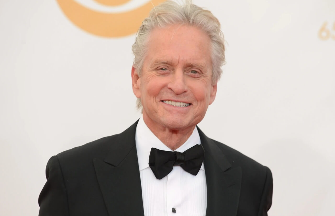 Michael Douglas attends a Hollywood event in a tuxedo.