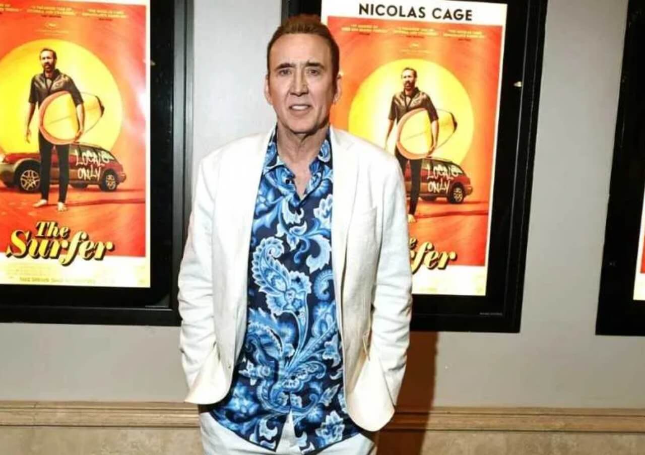 Nicolas Cage as Spider-Noir in noir-inspired setting.