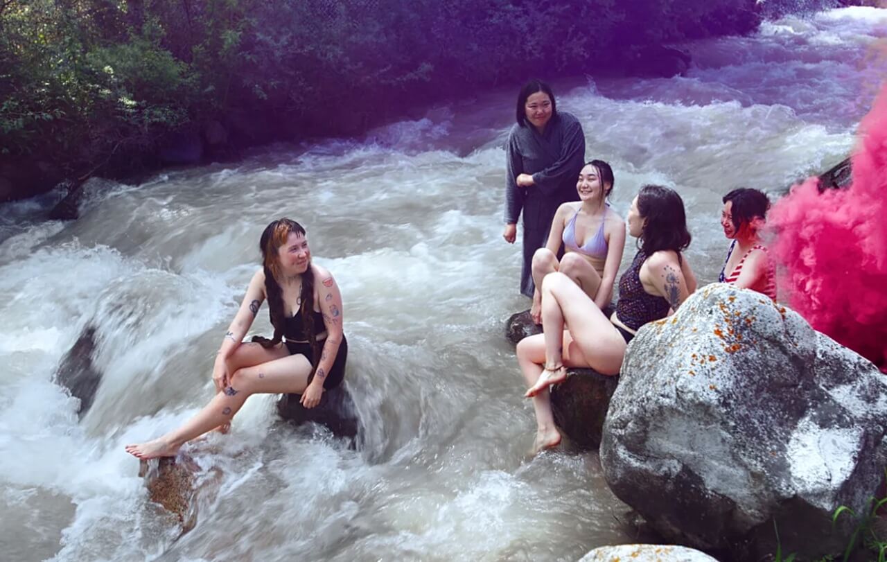 Kristina Mikhailova with River Dreams protagonists at Berlinale premiere.