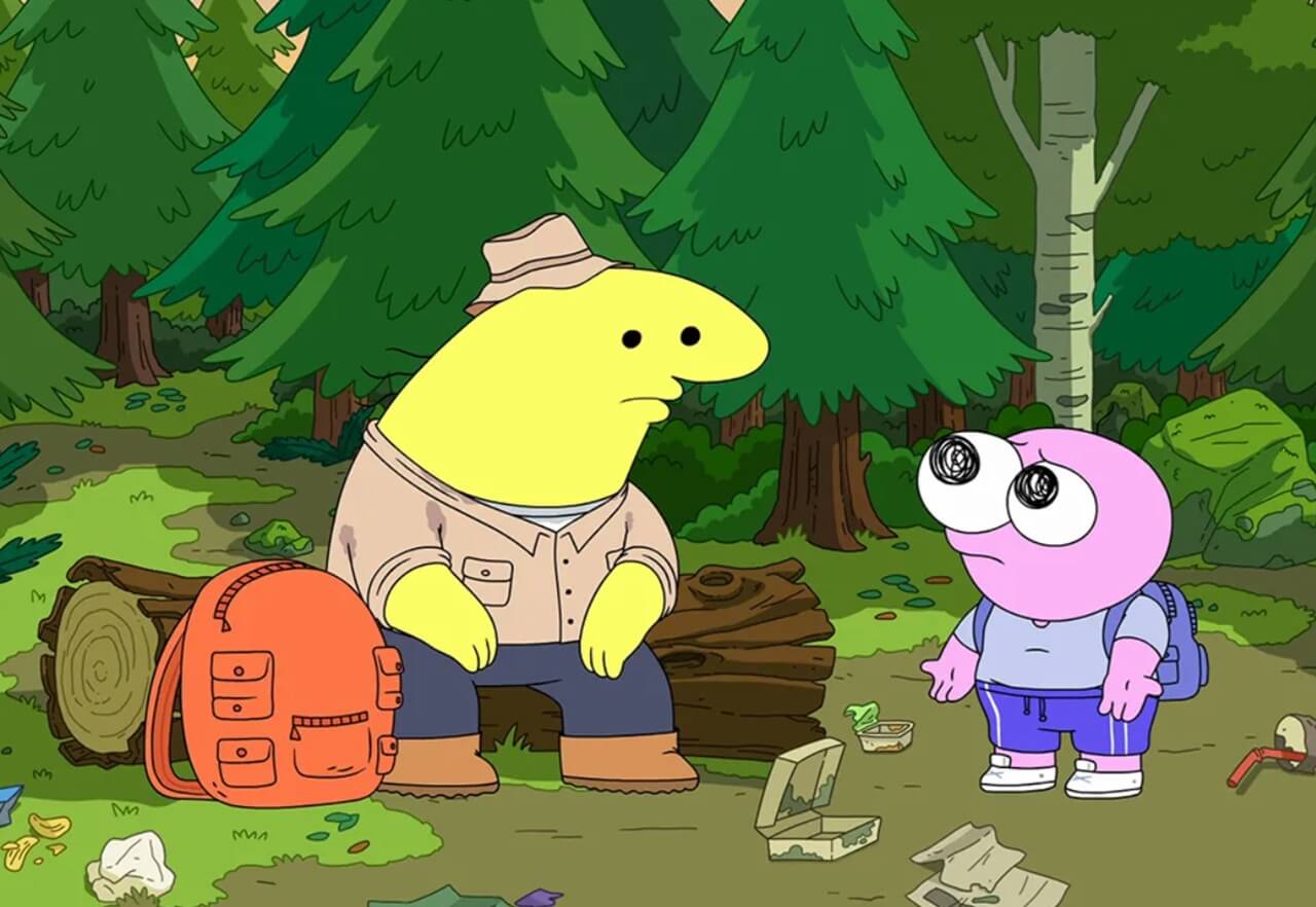Smiling Friends characters Pim and Charlie in Adult Swim animated series