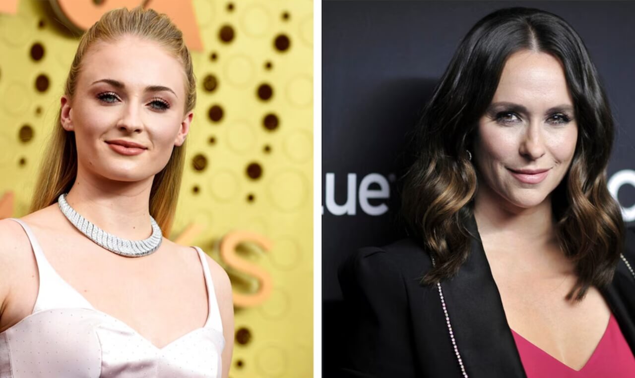 Sophie Turner at Vanity Fair Oscar Party in elegant gown