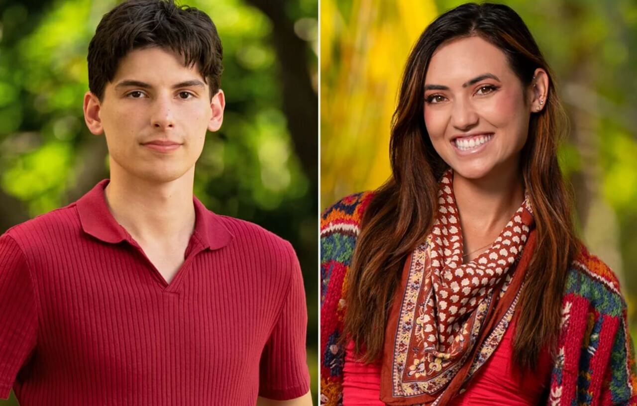 Savannah Louie and Rizo Velovic on Survivor 50 beach in Fiji.