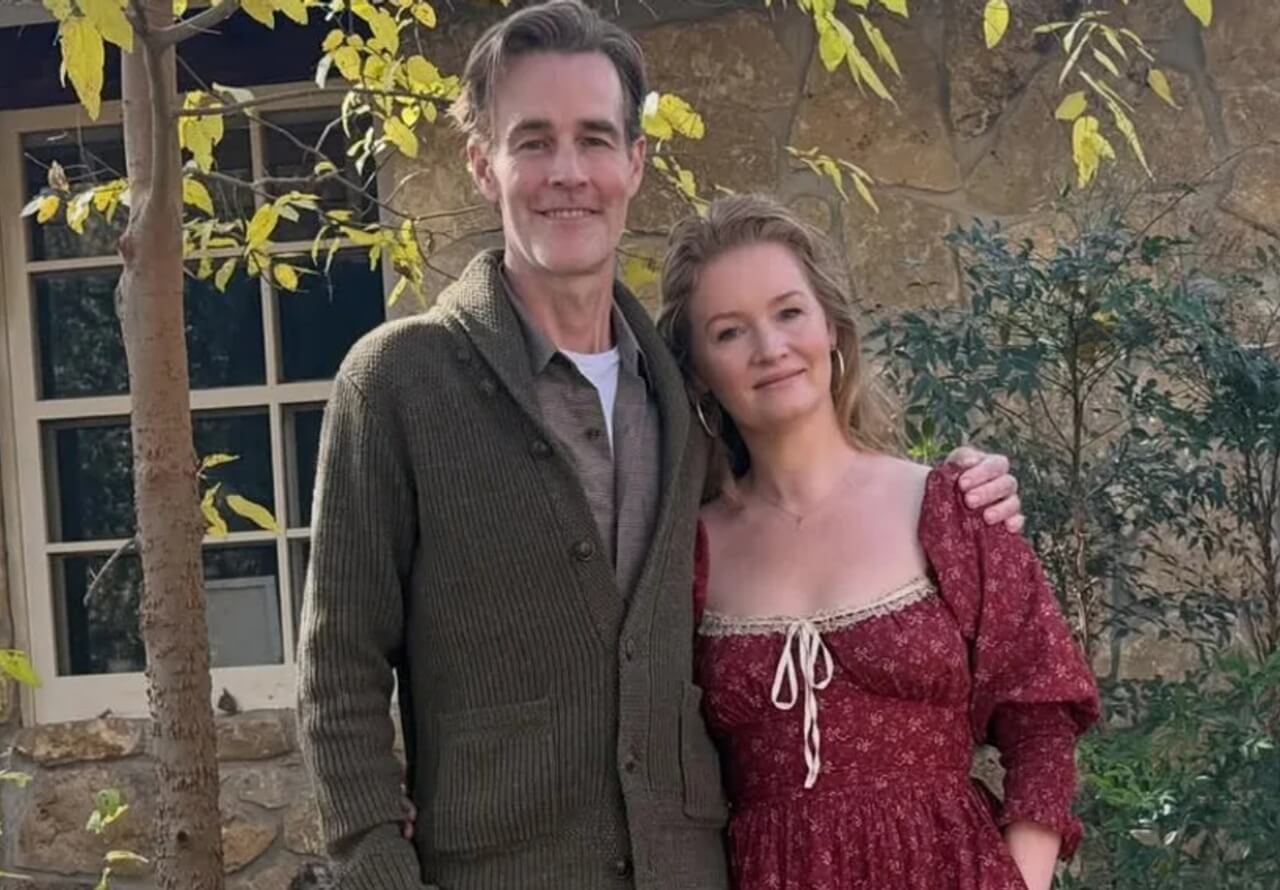 James Van Der Beek with wife Kimberly and six children.