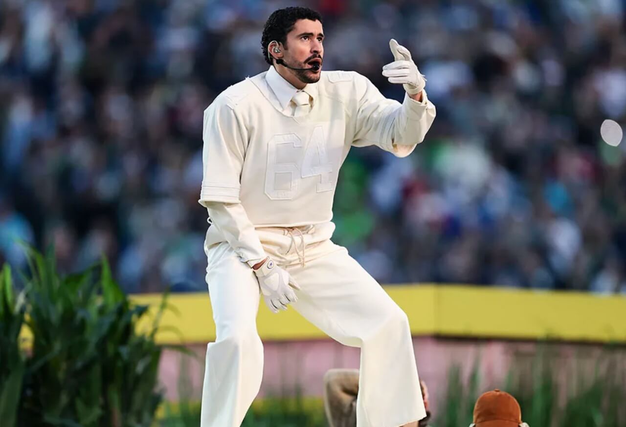 Bad Bunny gives Grammy to child actor Lincoln Fox at Super Bowl 60 halftime show.