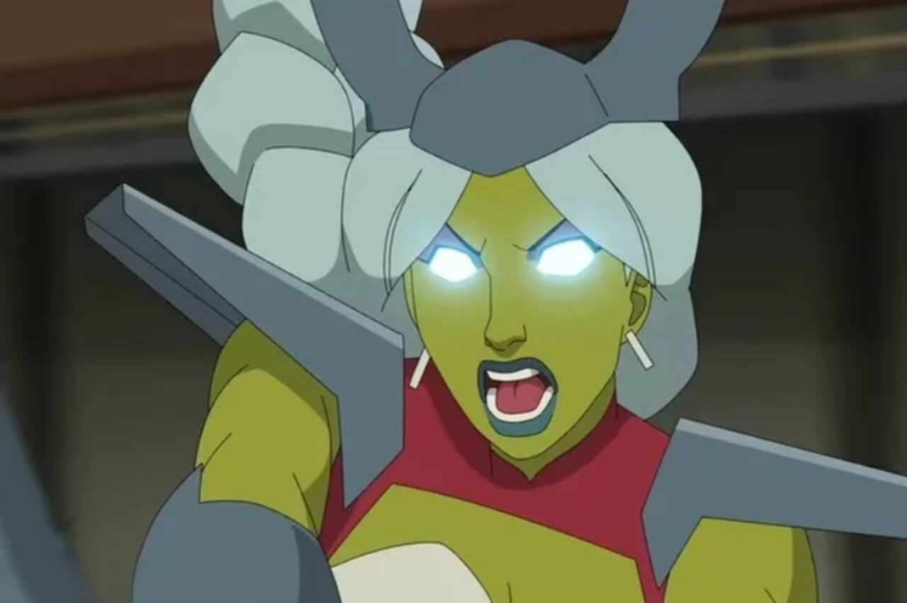 Danai Gurira voices Universa and Winston Duke voices Space Racer in Invincible Season 4.