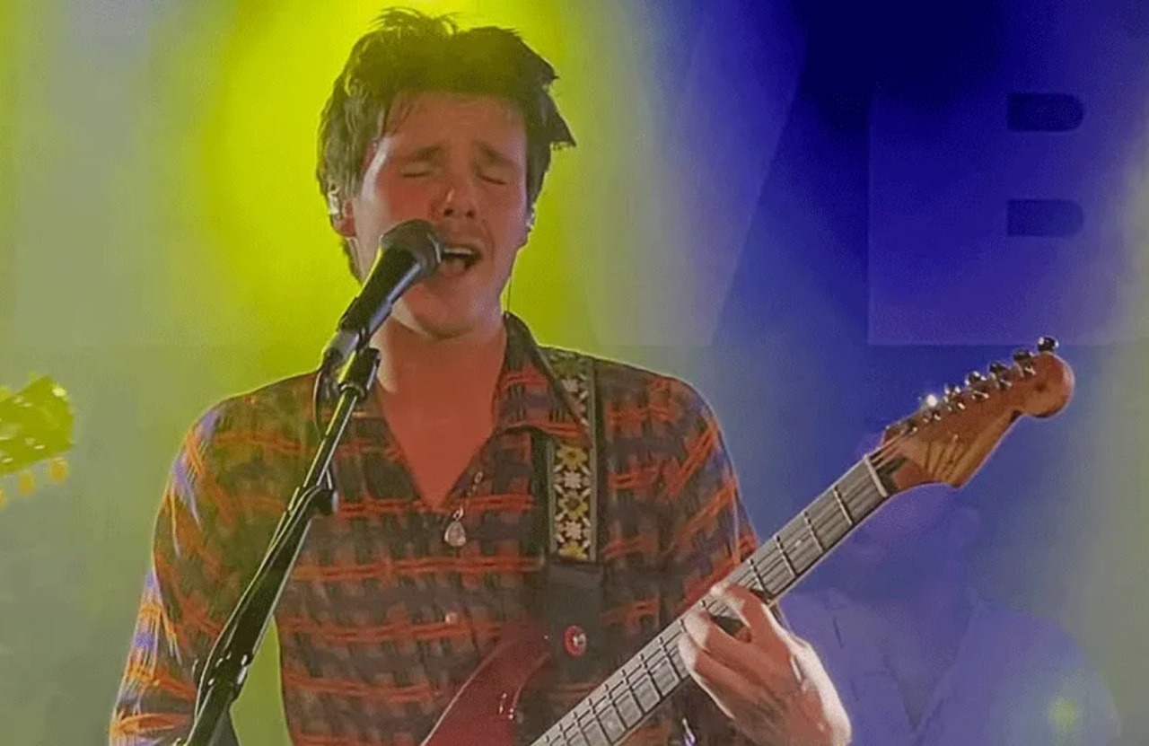 Cruz Beckham performs with The Breakers at Clwb Ifor Bach in Cardiff.