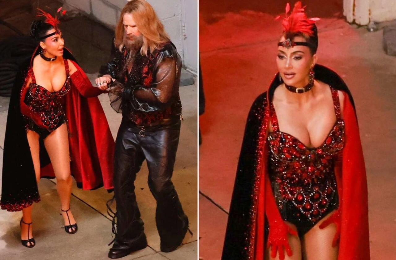 Kim Kardashian and Will Ferrell film Netflix comedy The Fifth Wheel in Vegas-inspired costumes.