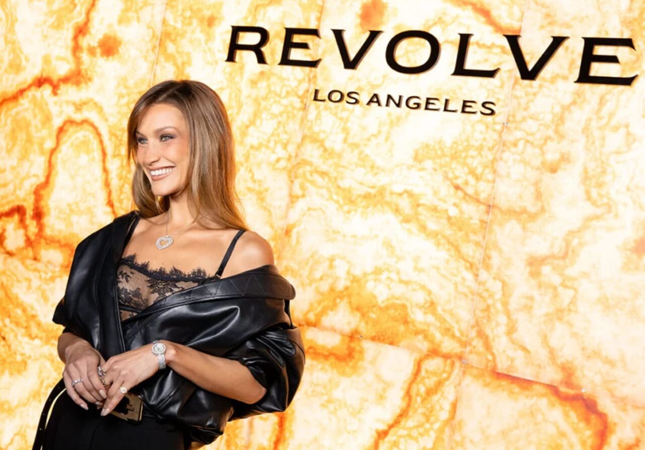 Bella Hadid fronts REVOLVE Los Angeles debut campaign.