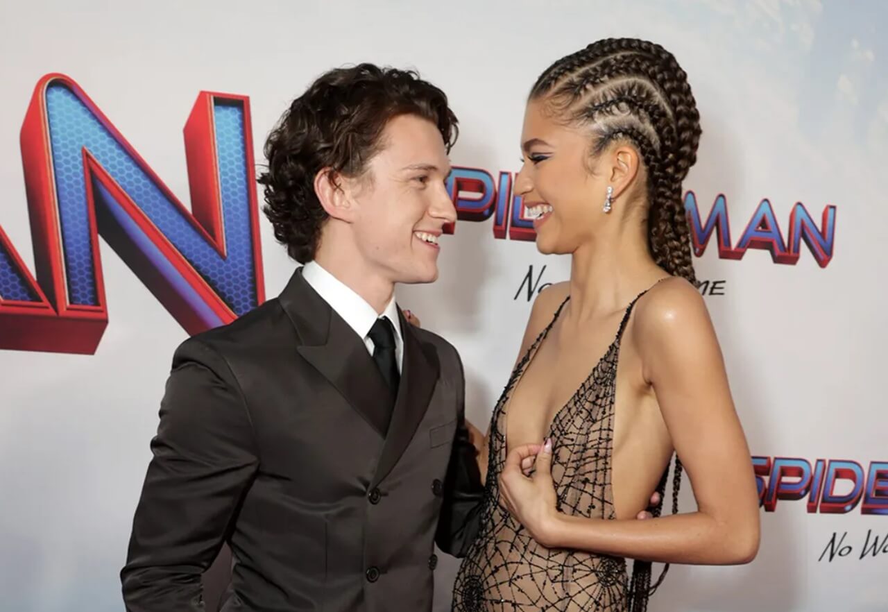 Zendaya and Tom Holland together on the red carpet.